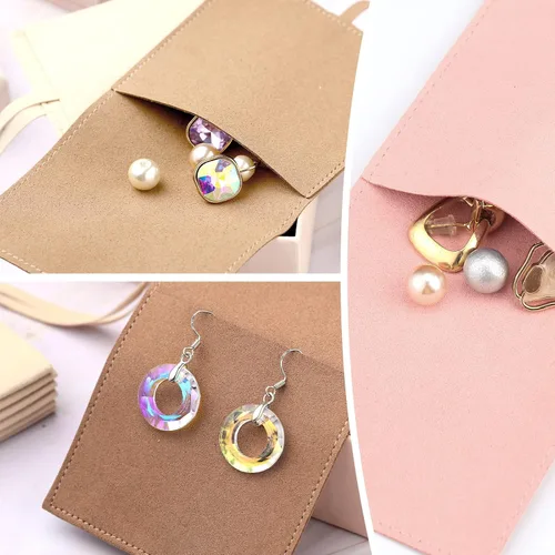 Miniatura 5 de Lothee 40 bolsas de microfibra para joyas de 3.1 x 3.1 in, bolsas de regalo pequeñas de lujo, bolsa de microfibra para pulseras y collares