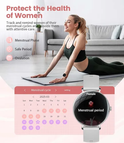 Miniatura 4 de LIGE Reloj inteligente ultrafino para mujer (respuesta/hacer llamadas), reloj inteligente de 1.43 pulgadas con pantalla siempre encendida