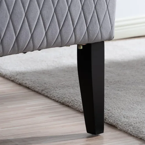 Miniatura 7 de Sillas copetudas de tela gris para comedor y sala de estar, acento acolchado, silla esquinera lateral de ala ancha de 23 pulgadas, asiento grueso