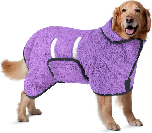 Miniatura 43 de Bienbee Bata de baño para perro, de secado rápido, súper absorbentes, para perros pequeños, medianos y grandes, abrigo de secado para después