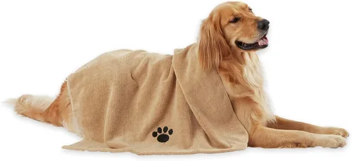 Miniatura 21 de Bone Dry Colección de toallas de aseo para mascotas, microfibra absorbente, XL, 41 x 23.5 pulgadas, color verde bordado Bordado verde