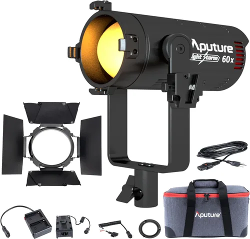 Aputure 60x Aputure Light Storm LS 60x Luz LED bicolor 30000lux @3.3 ft, CRI 95+ TLCI 95+9 iluminación FX incorporada, compatible con batería