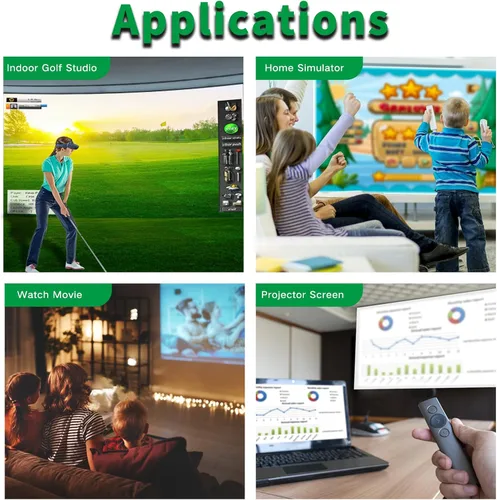 Miniatura 4 de Pantalla de impacto para simulador de golf, monitor de lanzamiento de proyección de triple capa premium con visuales HD, pantalla de práctica