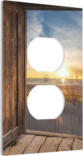Miniatura 10 de Cubierta de Interruptor de Luz de 1 Gang con Escena de Flores de Grecia Mediterránea, Dispositivo Individual Basculante/GFCI, Placa Decorativa