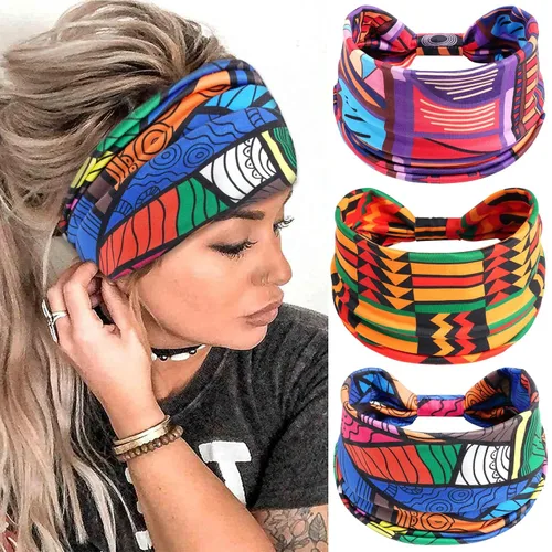 Miniatura 8 de Diademas bohemias para mujer, bandas suaves para el cabello, anudadas, elásticas, antideslizantes, bandeau, bandeau, yoga, correr, entrenamiento