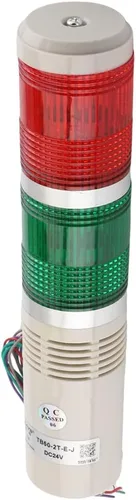 Miniatura 5 de Othmro Columna de luz de señal industrial LED alarma redonda torre indicador luz continua luz de advertencia roja verde DB 90db 24 V 3 W 1 unids