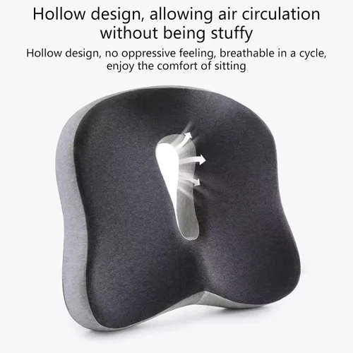 Miniatura 5 de Cojín de asiento de espuma viscoelástica, cojines ergonómicos de espuma viscoelástica grandes, para silla de oficina, asientos de automóvil, avión