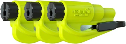 resqme Family 3 unidades (paquete de 1), la herramienta original de emergencia para escape de automóvil, cortador de cinturón de seguridad 2 en 1 y