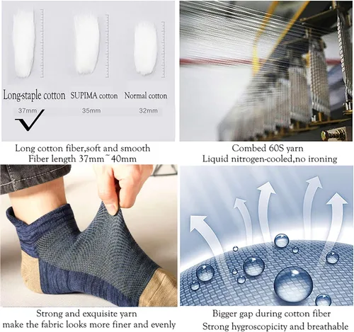 Miniatura 3 de Calcetines cortos de algodón para hombres y mujeres, calcetines cortos de algodón antideslizantes que absorben la humedad