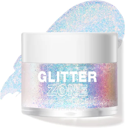BestLand Gel de Purpurina Holográfica para el Cuerpo - De Grado Cosmético, Maquillaje de Purpurina Cambiante de Color para Halloween para Cara,