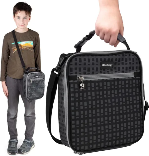 Miniatura 9 de Bentology Bolsa de almuerzo aislada para niños, correa ajustable 2 en 1 para lonchera o transporte manos libres, impermeable, resistente a las Corgi