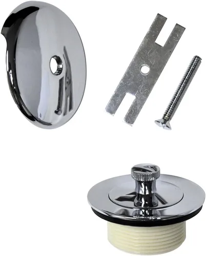 Danco 88966 Kit universal de desagüe de baño de elevación y giro con placa de desbordamiento, cromado Cromo