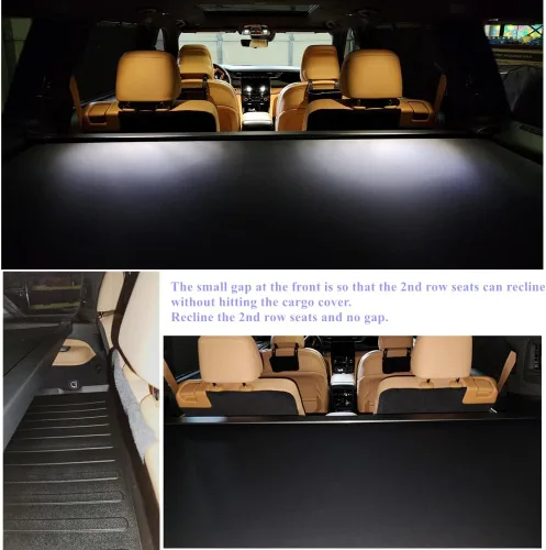 Miniatura 3 de Compatible con todo el nuevo 2026-2021 Jeep Grand Cherokee L (3 filas; WL) Cubierta de seguridad para carga trasera, pantalla de privacidad