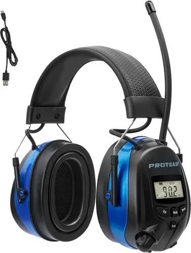 Miniatura 14 de Bluetooth 5.4 AM/FM Radio Hearing Protection Earmuff, 25dB NRR Rechargeable for Mowing, Construction, Chainsaw