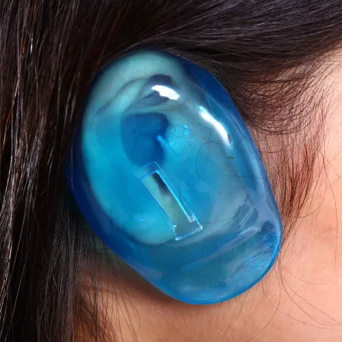 Miniatura 3 de 2 protectores de orejas azules para tinte para el cabello, orejeras de plástico antimanchas del tinte, protector reutilizable para las orejas
