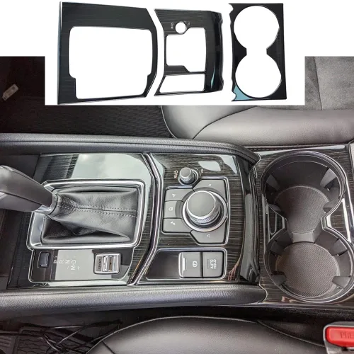 Miniatura 10 de AOKIO Cubierta de Panel Trim de Palanca de Cambios de Consola Central Interior para Accesorios Mazda CX5 CX-5 2017 2018 2019 2020 2021 2022 2023
