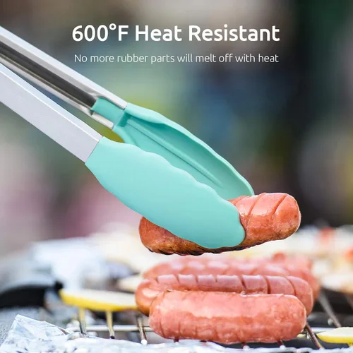 Miniatura 5 de U-Taste Juego de 10 pinzas de cocina de silicona resistentes al calor de 600 °F, taza medidora de acero inoxidable 18/8 y cuchara, juego de 10