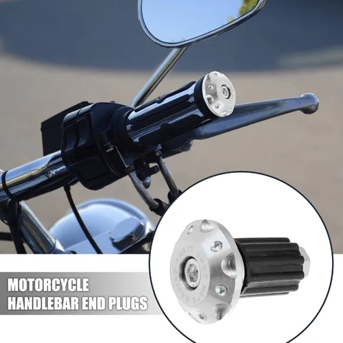 Miniatura 2 de X AUTOHAUX 1 par 7/8 "0.866 in motocicleta mano apretones manillar final deslizante tapas tapones aleación de aluminio negro