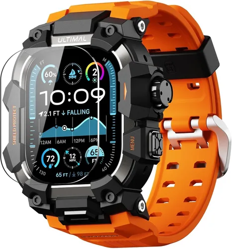 Miniatura 10 de ULTIMAL - Funda resistente con correa para Apple Watch 49mm, compatible con Apple Watch Ultra 3/2/1, cubierta protectora a prueba de golpes de grado
