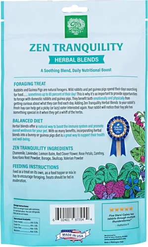 Miniatura 4 de Small Pet Select - Mezcla de hierbas Zen Tranquility, una golosina herbaria natural para conejos y cobayas, 4.4 onzas