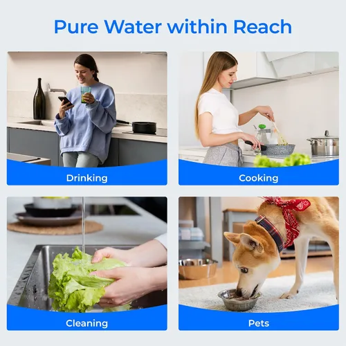Miniatura 9 de Waterdrop WD-CFF-03 Filtro de agua de repuesto, filtro de agua para encimera, vida útil de 4000 galones, filtros de agua de repuesto para fregadero