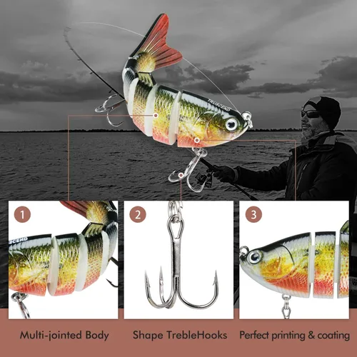 Miniatura 3 de TRUSCEND Swimmax - Señuelos de pesca realistas para agua salada y agua dulce, para trucha lucioperca, lucio, salmón azul, cebo, pesca de lubina