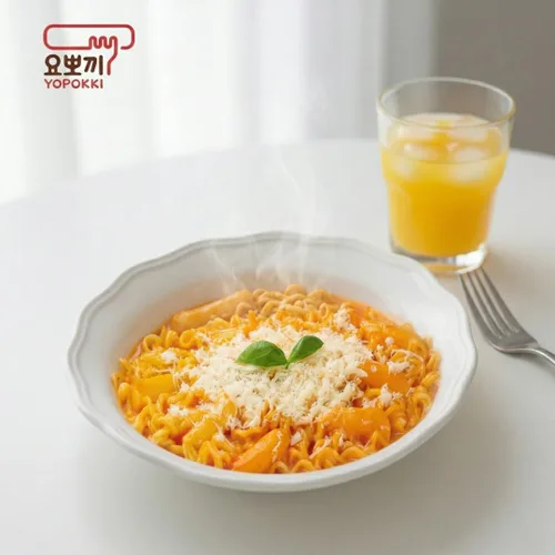 Miniatura 2 de Yopokki Taza Rabokki instantánea – Tortas de arroz coreanas Tteokbokki con fideos ramen, comida callejera coreana rápida y fácil, aperitivos