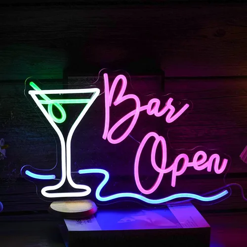 Miniatura 9 de Letrero de neón de Soda con luz LED, señal de neón regulable para cócteles para decoración de pared 42,4 cm X 30 cm, señal de neón para bar