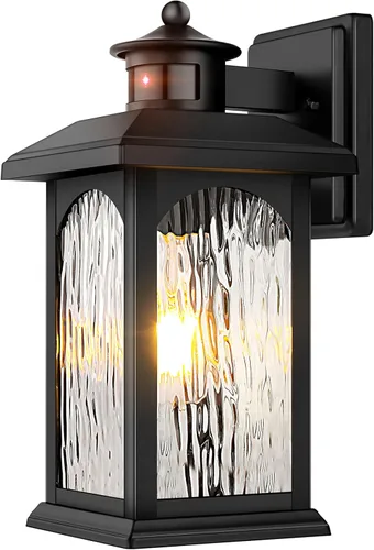 Miniatura 9 de Aplique de pared con sensor de movimiento para exteriores, iluminación blanca con sensor de movimiento del atardecer al amanecer, luces de pared
