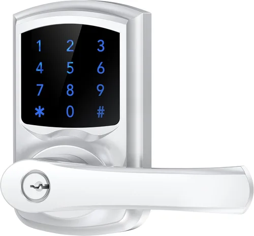 Miniatura 10 de HIDALIFE Cerradura de puerta de entrada sin llave, teclado electrónico con asa, pantalla táctil, bloqueo automático, contraseña antiespía, fácil