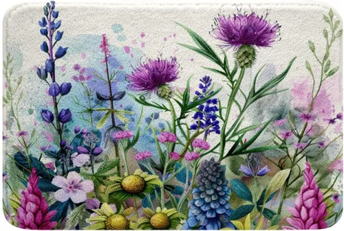 Miniatura 13 de Erosebridal Alfombras de baño de flores de 16 x 24 pulgadas, tapetes de baño de mariposa para baño, tapete de jardín natural con hojas florales