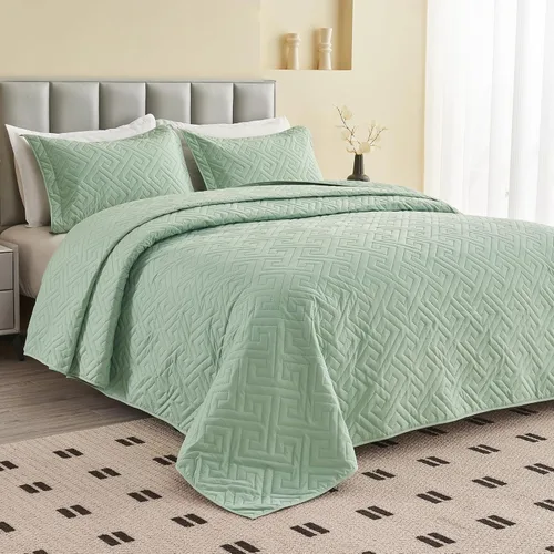 Colchas extragrandes tamaño King de 128 x 120 pulgadas para cama extra alta, tamaño King o Cal King, juego de edredón acolchado, reversible, ligero,