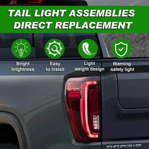 Miniatura 7 de Lochnchn Conjunto de Luz Trasera LED Compatible con GMC Sierra 1500/2500HD/3500HD 2019-2024, Luces Traseras del Lado Izquierdo del Conductor, Tipo