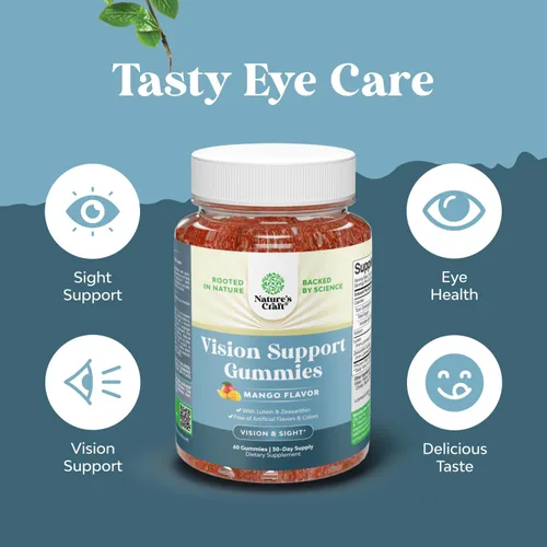 Miniatura 4 de Gomitas de apoyo para la visión para adultos, suplementos de luteína y zeaxantina para la salud ocular, potentes vitaminas de luteína para los ojos