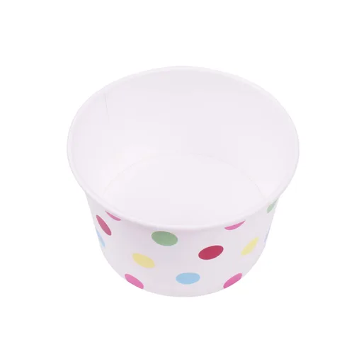 Miniatura 9 de Karat Copas de papel para helado y tazones de sopa para alimentos calientes y fríos, ideales para sopa, helado, gelato, yogur y aperitivos, lunares