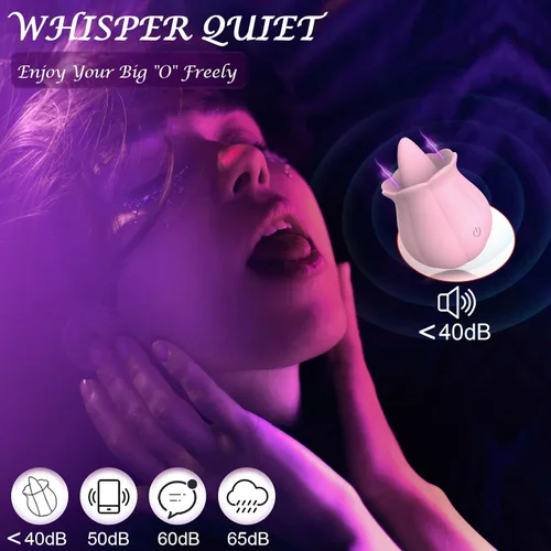 Miniatura 5 de Juguetes Sexuales Vibrador Dildo Rosa, Juguete para Adultos con 10 Velocidades de Vibración para Mujeres Clítoris Pezón, Juguete Sexual de Lengua