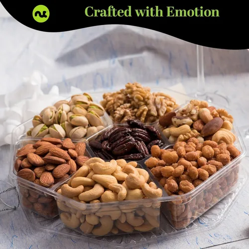 Miniatura 5 de Canastas para regalo de Pascua para adultos y niños, huevo lleno de dulces y conejito Plato con nueces gourmet (surtido de 7) Arreglo con golosinas