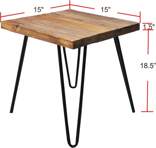 Miniatura 2 de Mesa auxiliar de madera maciza de 15 x 15 x 20 pulgadas de alto, mesas auxiliares de café vintage, soportes rústicos para plantas, sala de estar