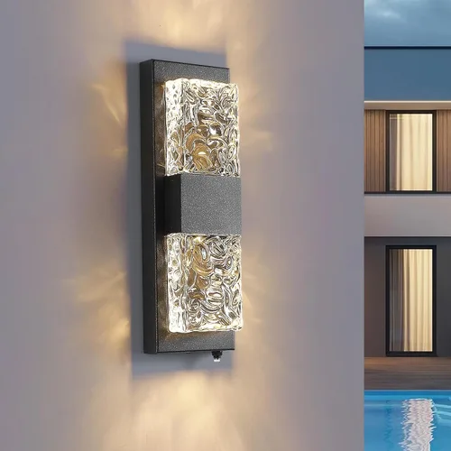 Miniatura 17 de Lámpara de pared inteligente para exteriores, lámpara exterior que cambia de color RGB, iluminación de pared exterior de carcasa de metal, luces