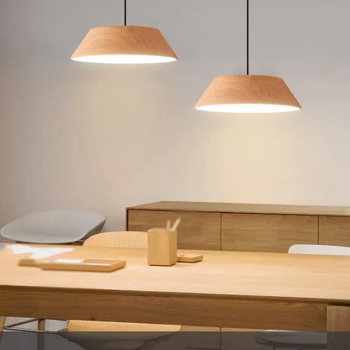 Miniatura 2 de Moderna lámpara colgante LED de madera retro de granja, lámpara de suspensión ajustable rústica antigua para comedor, isla de cocina, cerca