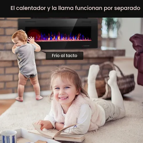 Miniatura 4 de R.W.FLAME 42IN Chimenea eléctrica empotrada y montada en la pared, la chimenea más delgada, bajo nivel de ruido, apta para montantes de 2 x 6 y 2 x