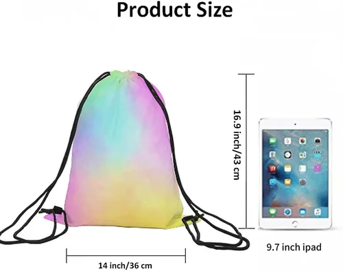 Miniatura 6 de Beabes Acuarela Unicornio Cordón Bolsas Mochila Gimnasio Saco, Multi-a70, Mochilas de viaje