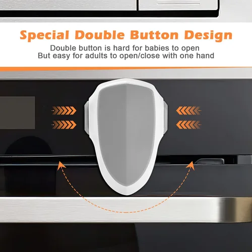 Miniatura 3 de 2 cerraduras de puerta para horno, seguridad para niños, horno a prueba de bebés, cerradura frontal para horno a prueba de niños, fácil de instalar