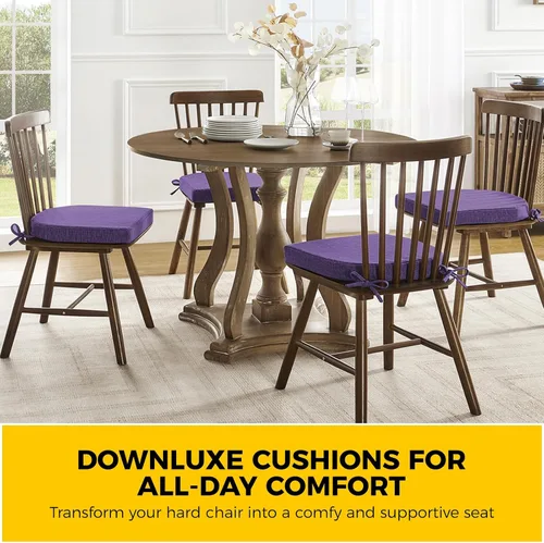 Miniatura 7 de downluxe Cojines para sillas de interior para sillas de comedor, almohadillas de espuma texturizadas suaves y cómodas para sillas de cocina