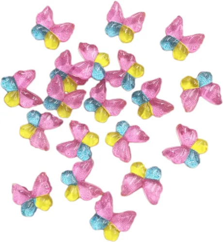 Miniatura 19 de Diamantes de imitación de mariposa con parte trasera plana, 80 unidades de 0.394 pulgadas, dijes de mariposa de resina para uñas, adornos, álbumes
