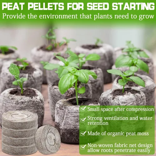 Miniatura 3 de ZeeDix 55 cápsulas de iniciación de semillas de 1.181 in, pellets de turba comprimida, tierra de inicio de semillas para inicio de semillas, cultivo