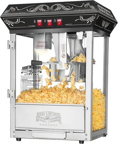 Máquina de palomitas de maíz de mostrador Good Time – Máquina de palomitas de 3 galones, hervidor de 8 oz, calentador y 5 paquetes de granos todo en