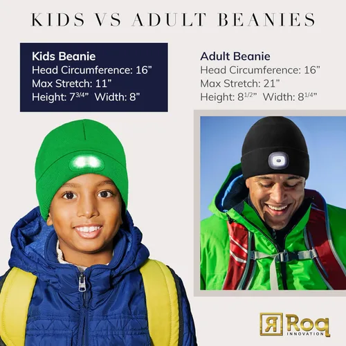 Miniatura 7 de HEAD LIGHTZ by Roq Innovation - Kids Beanie with Light & Glove Set - Unisex LED Beanie Hat with Light Built in, Rechargeable