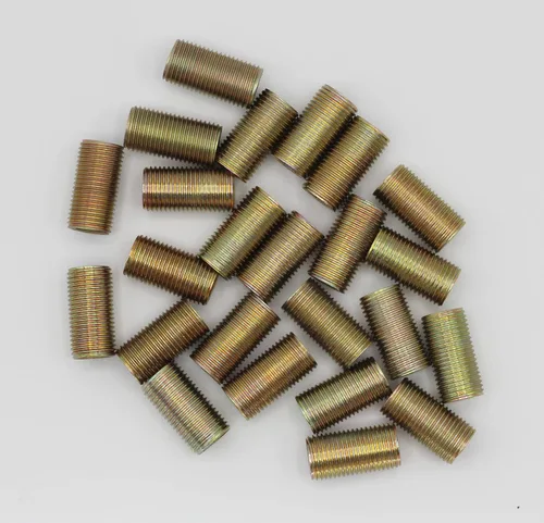 Miniatura 4 de Creative Hobbies ELY1085 - Tetinas de tubo de lámpara de acero con rosca - 3/4 pulgadas de largo, revestimiento de zinc amarillo, rosca estándar