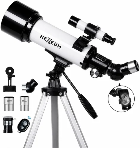 Telescopio para niños y adultos – Telescopio refractor portátil para astronomía con apertura de 70 mm y longitud focal de 500 mm, montura